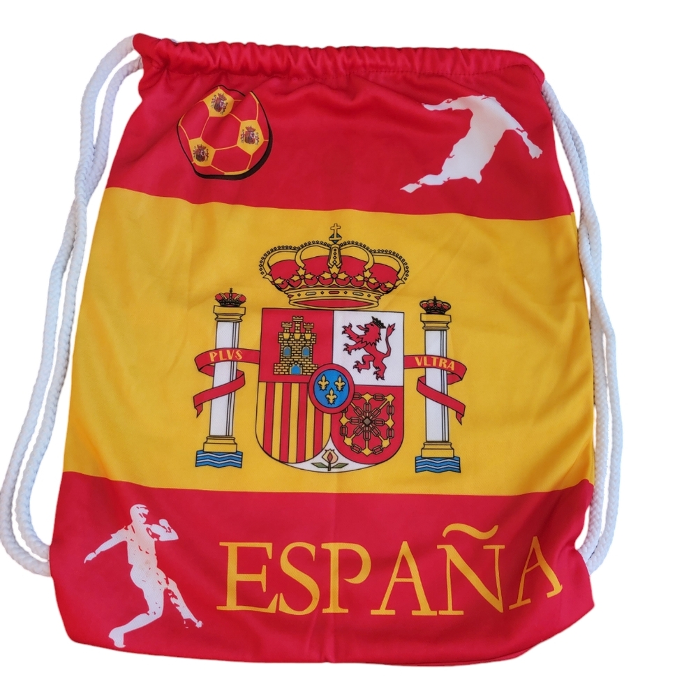 ESPANA UNISEX DRAW STRING SPORTS SHOE BAG NWOT BACKPACK POLYESTER RED  & YELLOW